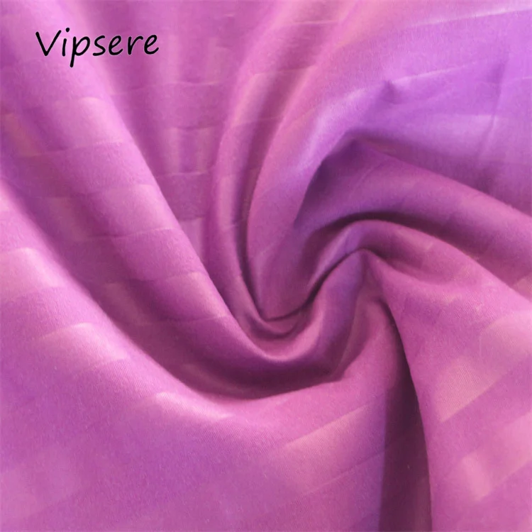 Luxury Purple 1cm embossed satin stripe custom fabric hotel 100% polyester quilt cover bedsheets fabric