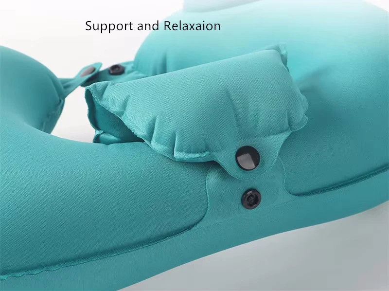 Portable Inflatable Travel Neck Pillow Headrest U-shaped Hot Bathtub Pillows Car Office