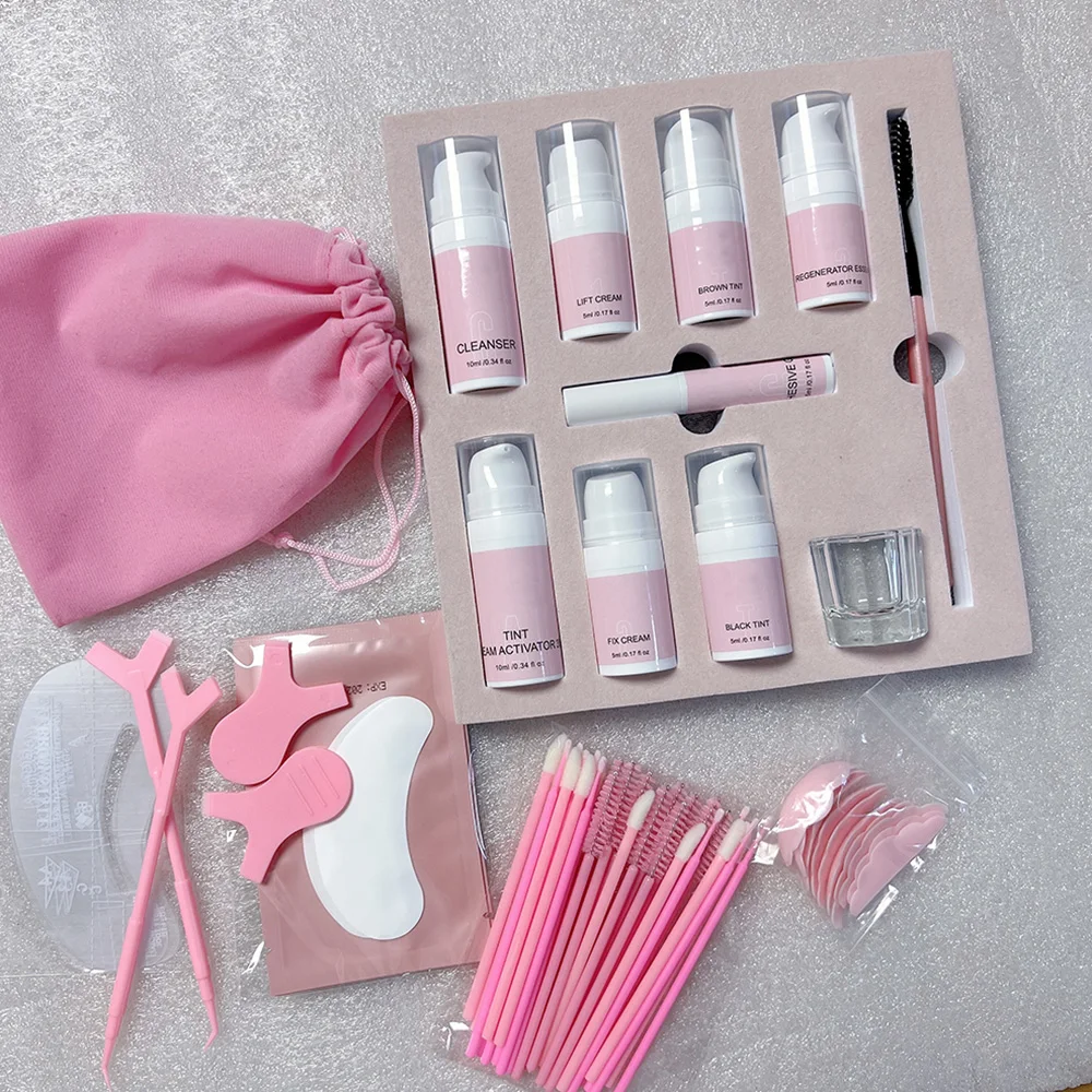 Luxury Long Lasting Organic Lash Lift and Brow Lamination Kit Private Label Lashlifting+tint set with Logo Lashlift Tool