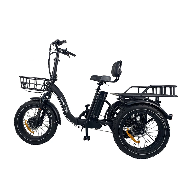 QUEENE 2024 High Performance Big Power Long Range Fat Tire Cargo E-tricycle Ebike Trike 3 Wheel Electric For Adults