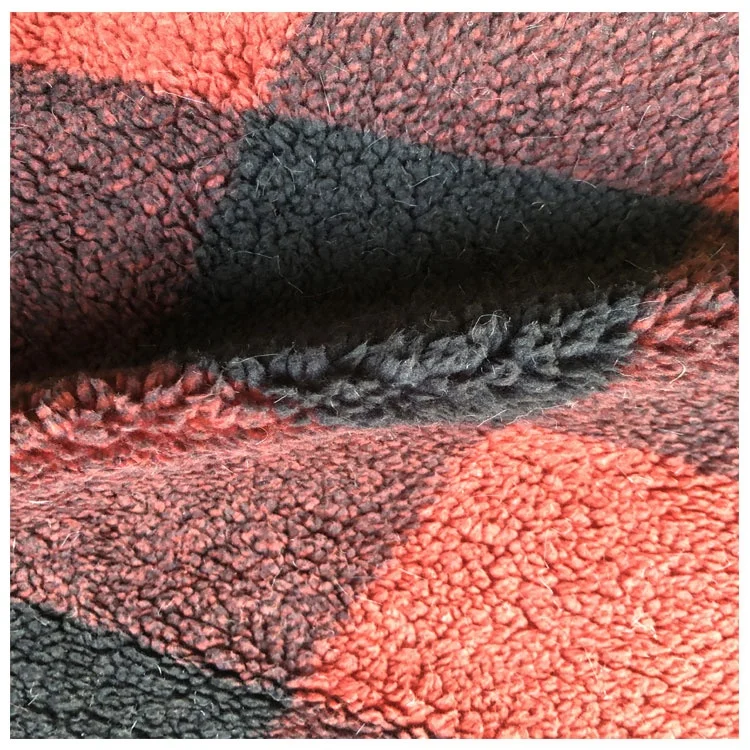 
 100% polyester faux fur low pile plush fabric shu velveteen  printed custom sherpa fabric  