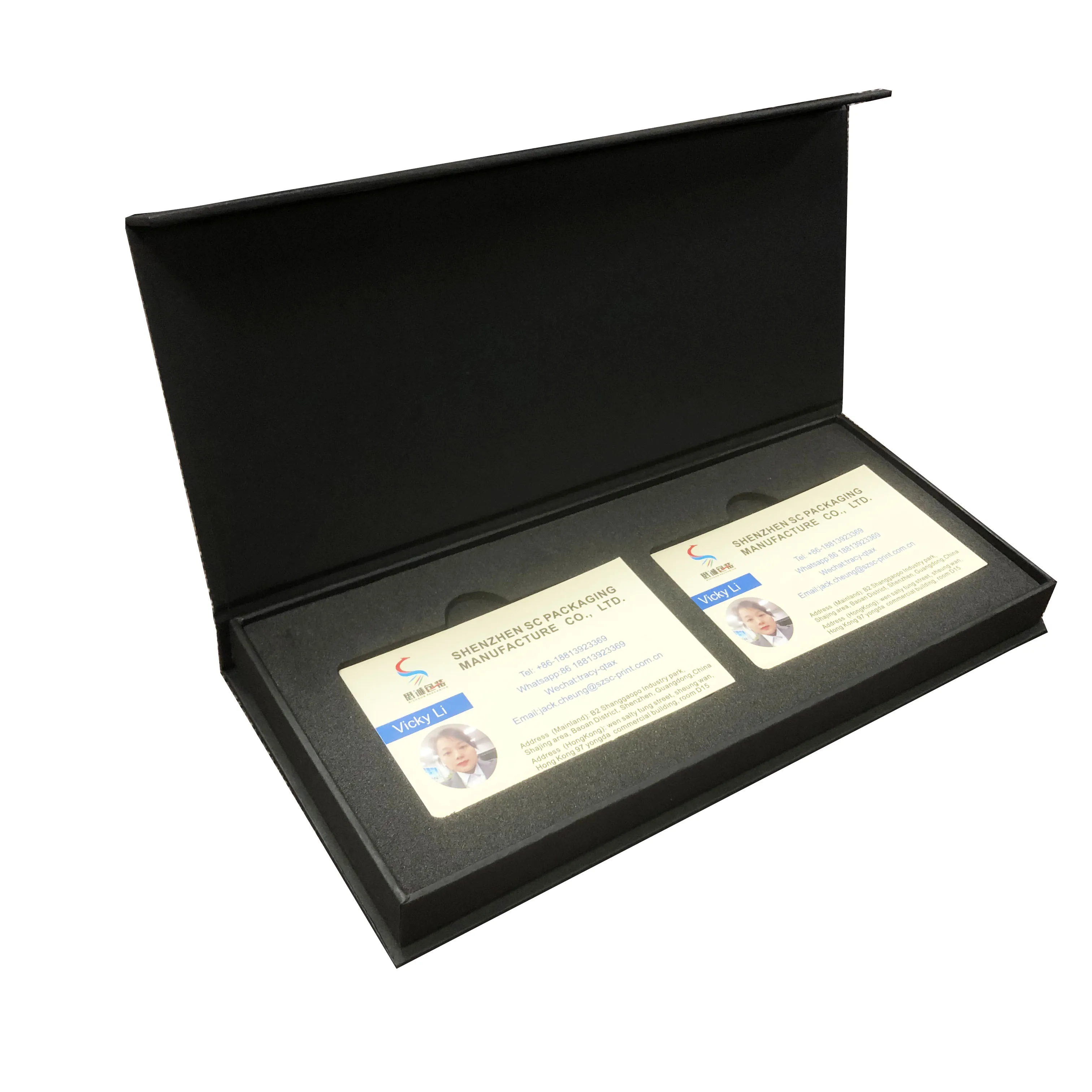 2021 Hot-Selling Wholesale Custom Luxury Black Credit Card Box Gift Card Packaging with Magnetic Close