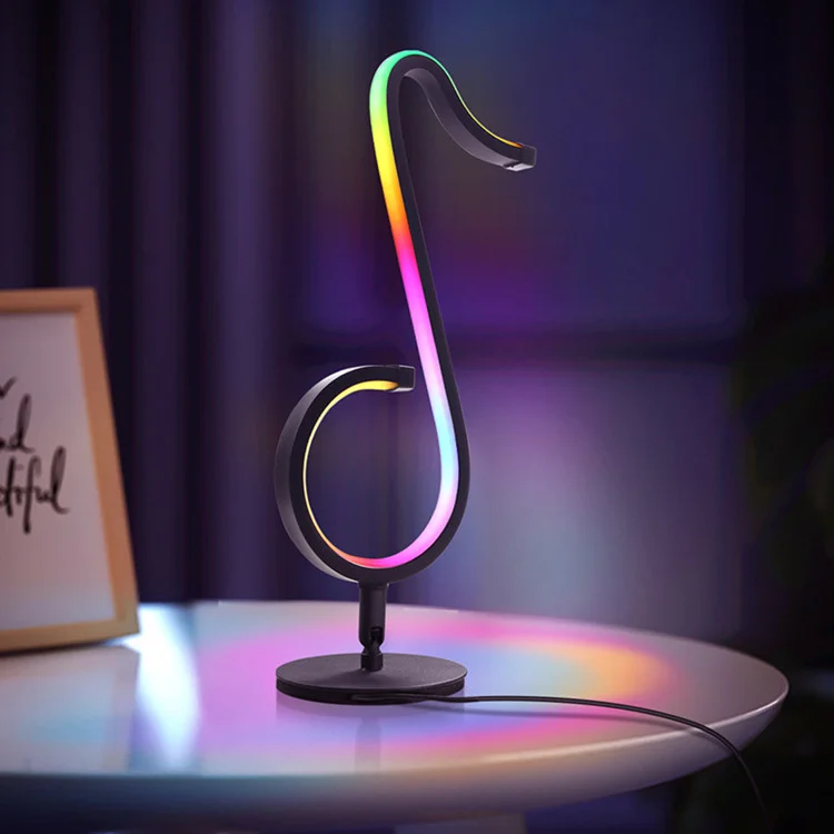 Nice Design Table Lamp Music Note Night Light RGB Multi Colors Light with Remote Control for Home Party Decoration Note Lamp