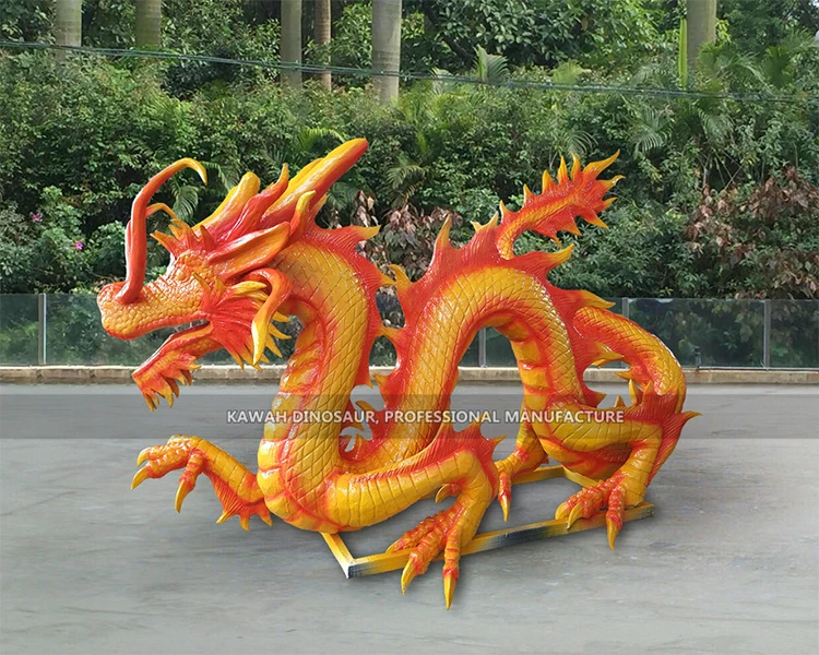 Zigong Handmade Animatronic Dragon Statue Realistic Customized 5m China Dragon Factory Sale