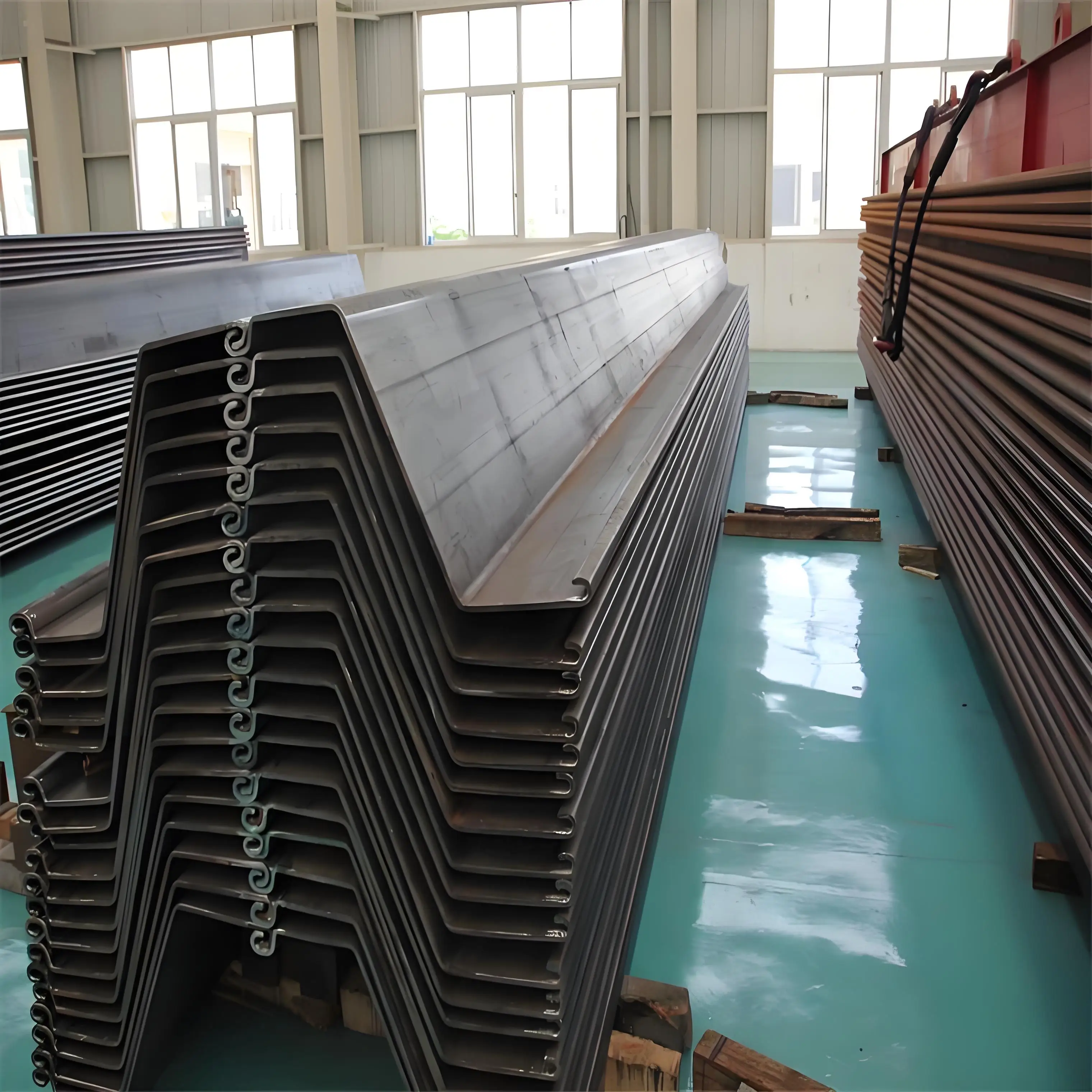 40mm 10mm Mild Hot Rolled Carbon Steel Sheet Pile Wall for Construction Flood Protector with Welding and Cutting Services