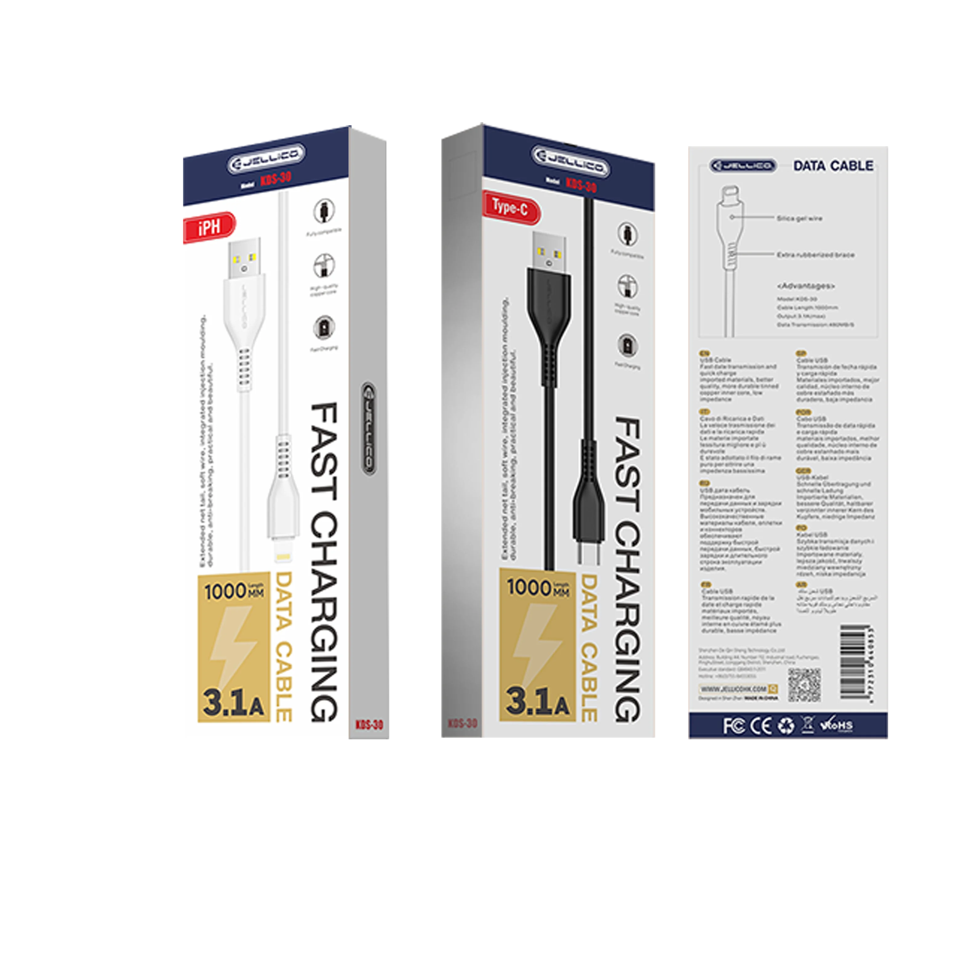  Новая трендовая подвеска продукт KDS-30 1 м ПВХ материал 3.1A Usb кабель для передачи данных