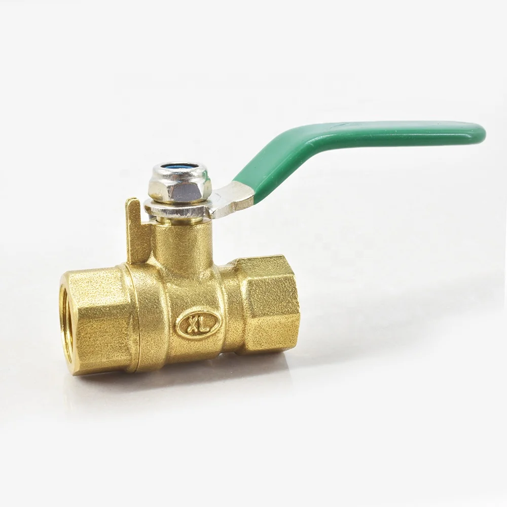 Brass Nickel Plated Two-Piece Type TQFF 1/4  3/8  1/2 Inch DN6 DN8 DN15 Double Female Lockable Water Brass Ball Valve