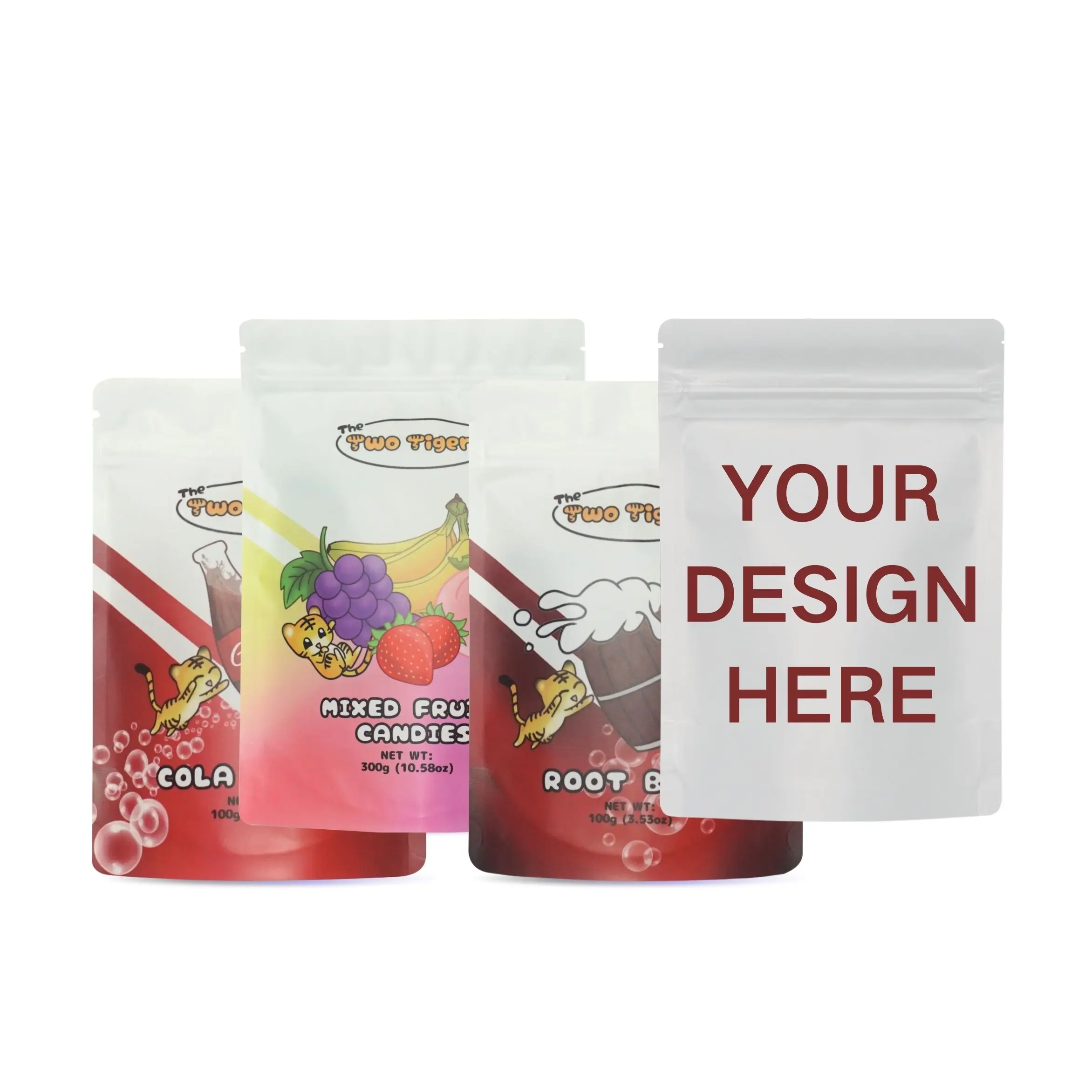 Custom design printed aluminum foil eco friendly food grade stand up pouch sachet supplements meat packaging plastic mylar bag