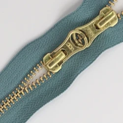 ykk Double dot colorful metal zipper single pulling metal gold zipper double point closed end zipper