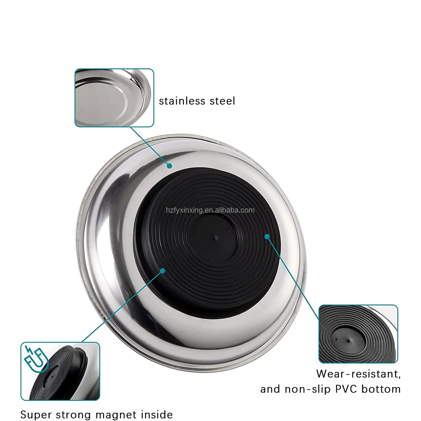 3/4/6 in Round Magnetic Bowl Trays Set Stainless Steel Magnet Tool Tray Parts Holder for Screws/Sockets/Bolts