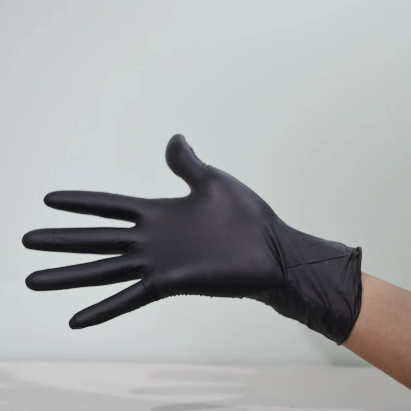 Heartmed black nitriel gloves powder free  latex free disposable nitrile gloves on sale with EN455