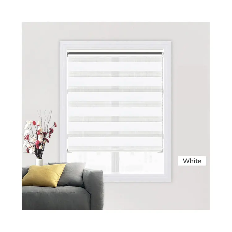 Corded blackout shade Polyester fabric zebra roller blinds for window