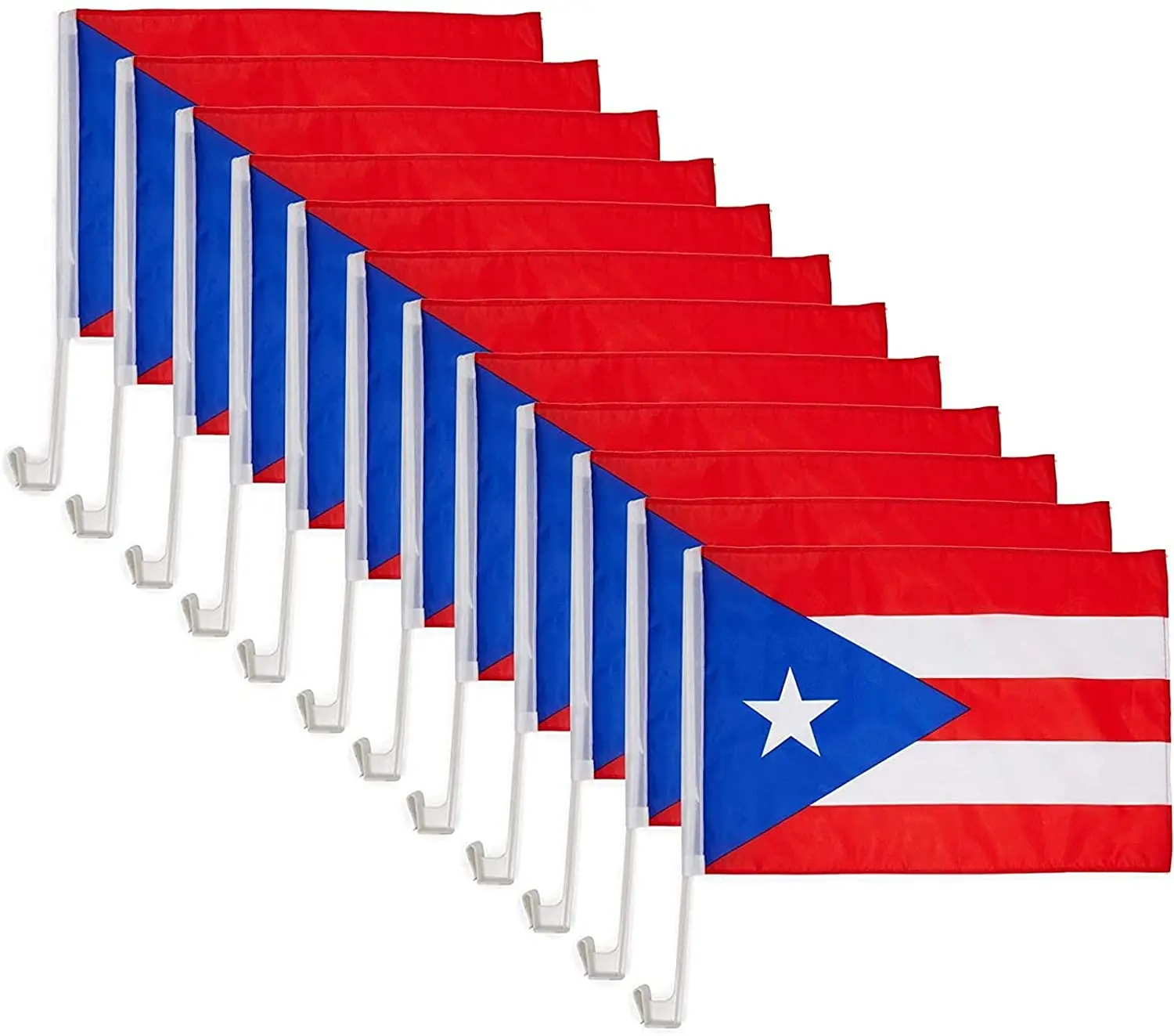 China Custom Polyester Wholesale Stock 12'x18' 30x45cm Puerto Rico Car Flags Custom Country Car Flags for Window Decoration