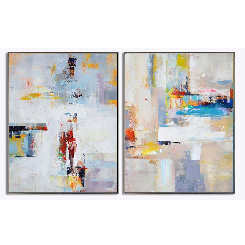 Vertical Handmade Abstract Art Decorative Frames Large Wall Oil Paintings For Living Room Wall Nordic Decoration Picture