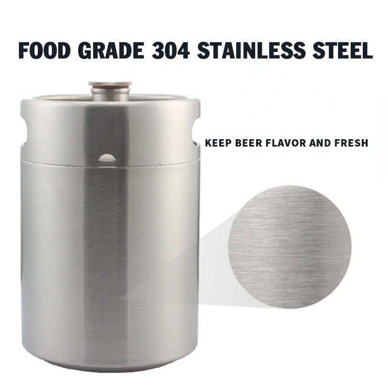 Portable 5L, 10L Craft Beer Barrel 304 Stainless Steel Pressure Resistant Mini Beer Keg