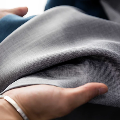 European Style curtain window fabric 100% polyester Blackout Linen Look  for Living Room