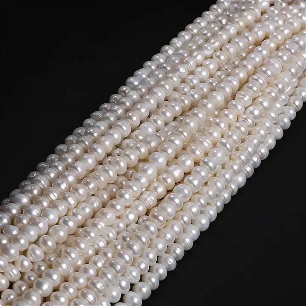 DIY Loose Bead Round 7mm -12mmfresh Water Pearls Natural White Baroque Pearl Real Freshwater