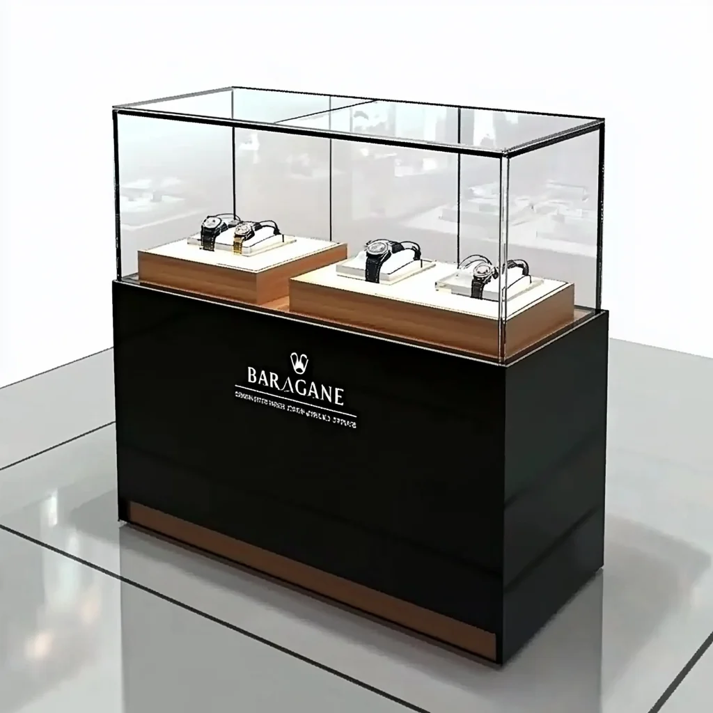 High End Watch Store Interior Design Glass Smart Watch Display Showcase Rotating Watch Display Showcase