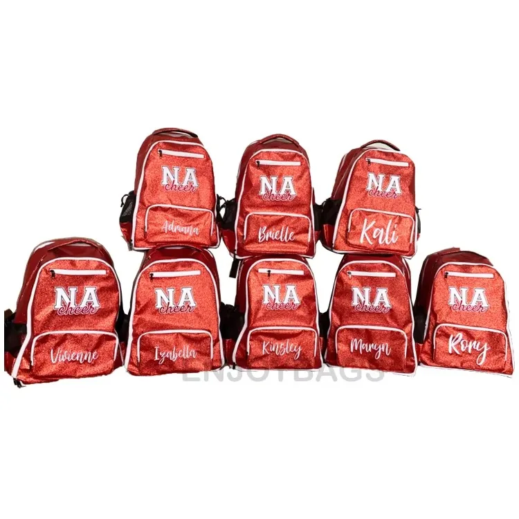 2024 New Wholesale Glitter Backpack Sparkle Cheerleading Backpack For Cheerleader