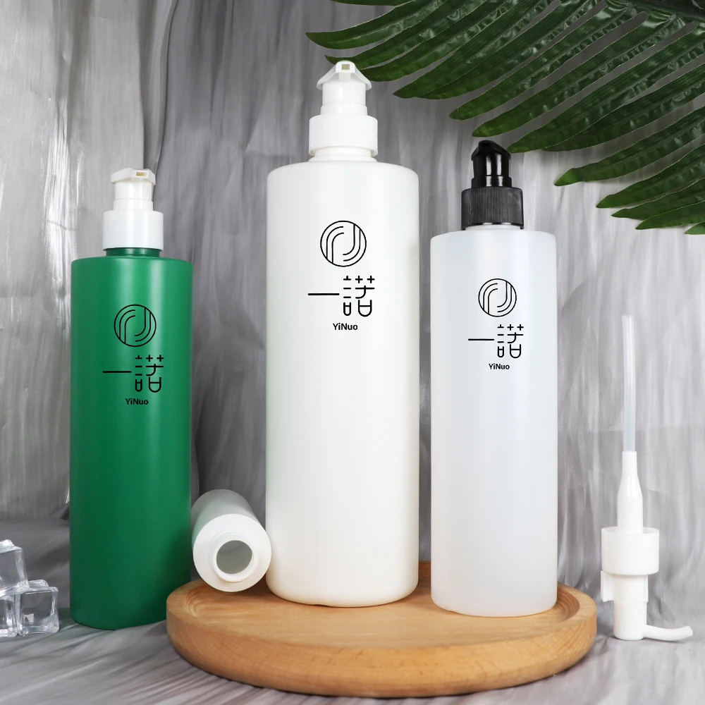 Hot Sale 30 50 60 90 100 120 150 200 250 300 330 400 450 480 500 1000ml clear white HDPE flat shoulder plastic bottle with pump
