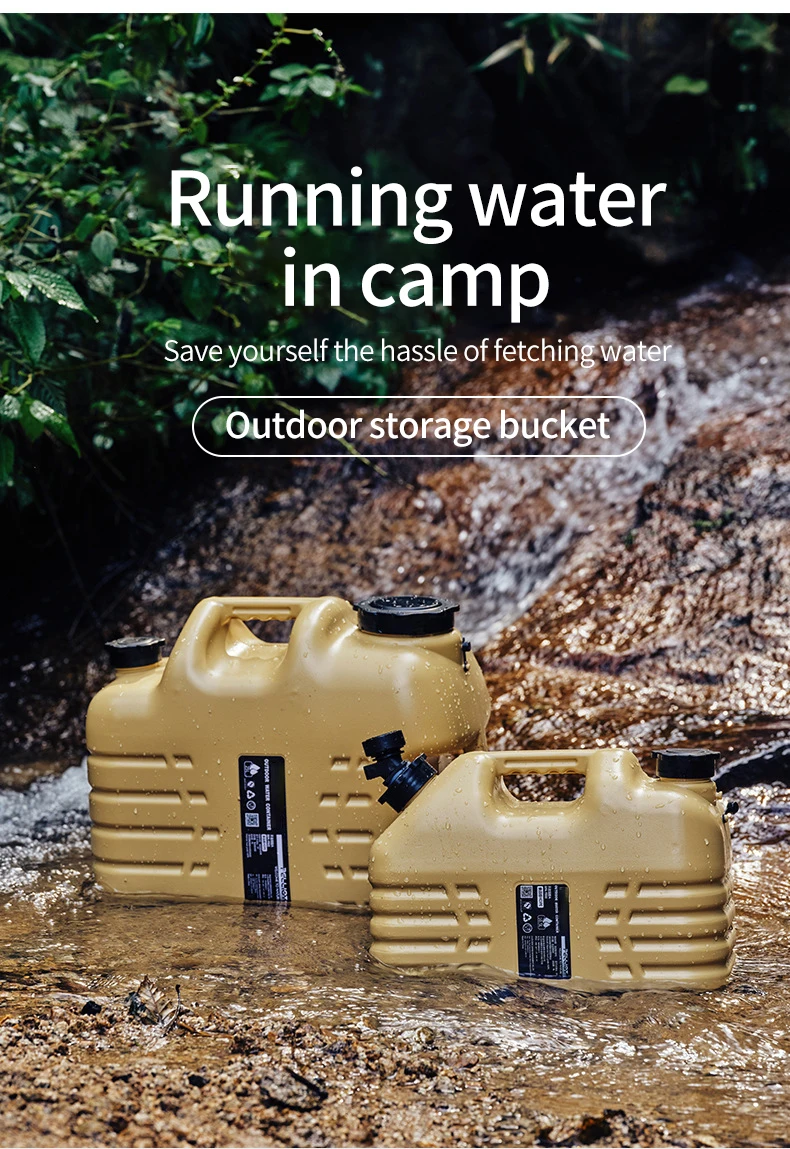 Outdoor Camping Bucket Large Capacity Portable Storage Bucket Plastic Car Portable Drinking Water Tank