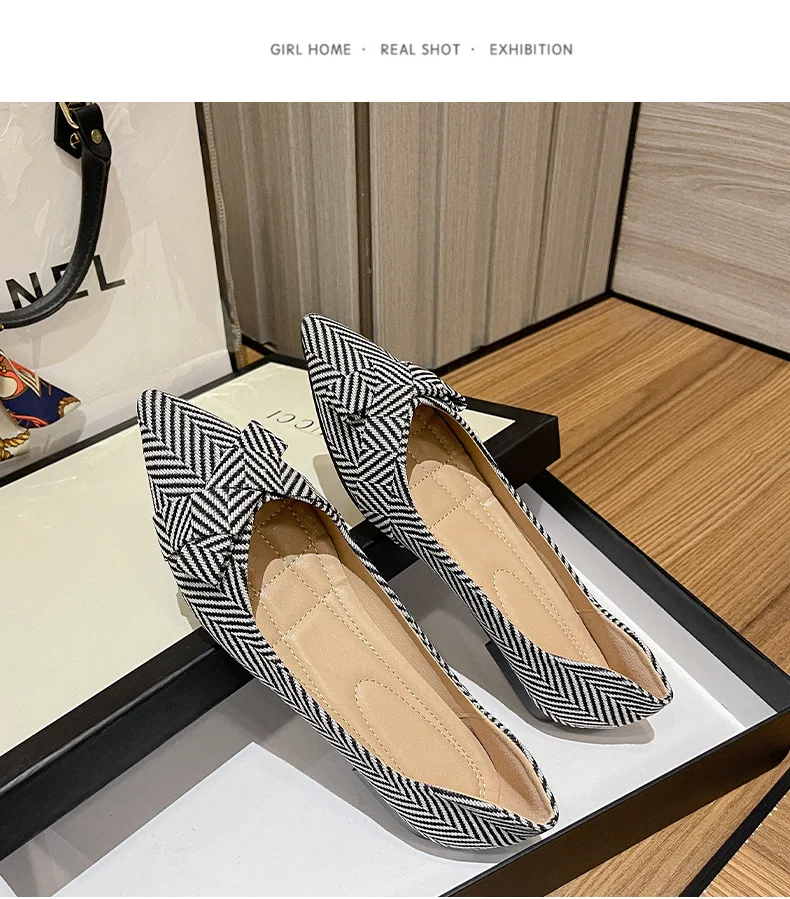Hot selling pointy toe cute bow custom shoes manufacturers flat shoes for ladies luxury shoes