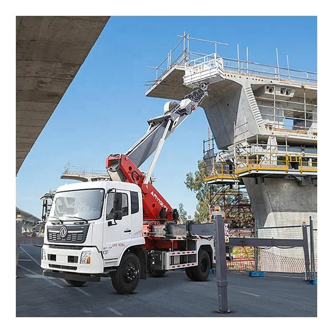 BEIJUN New  GK28 30 46 Telescopic Boom Skylift Aerial Platform Double Hydraulic Cylinder Manlift High Altitude Operation Truck
