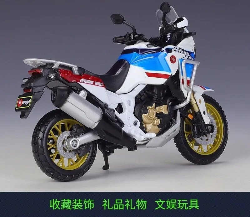 High Quality 1:18 Africa Twin Adventure Alloy Diecast Motorcycle Toy Vehicle Front Wheel Steering Simulation Motorcycle Toy