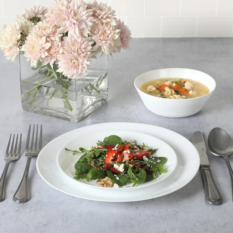 Оптовая продажа роскошные наборы посуды для дома тарелки салата из опалового стекла столовые приборы Таиланда 58 шт. 72