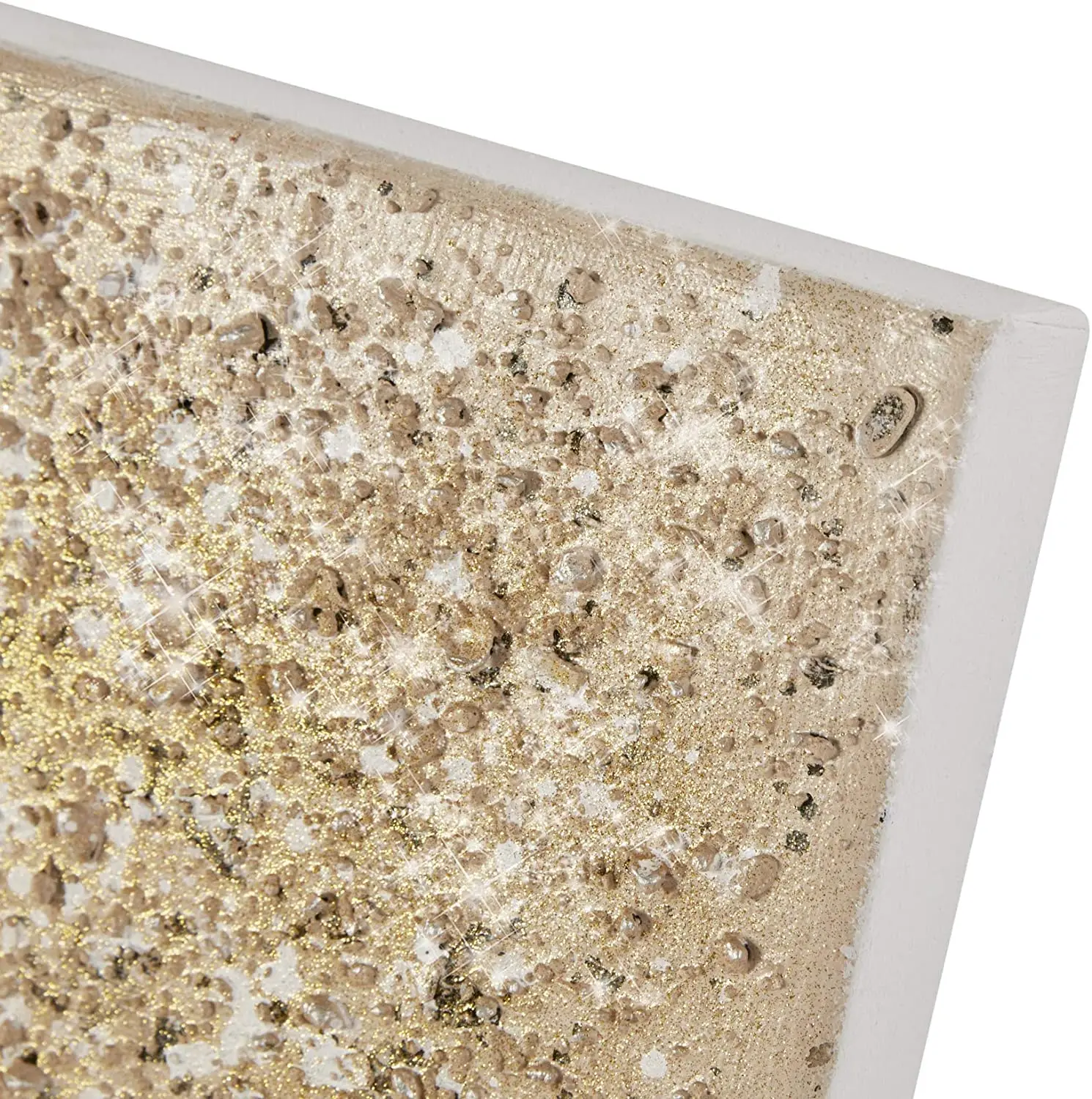 Wall Art Living Room Embellished Hand Metallic Canvas Home Accent Glitter Abstract Bathroom Bedroom Decor Painting