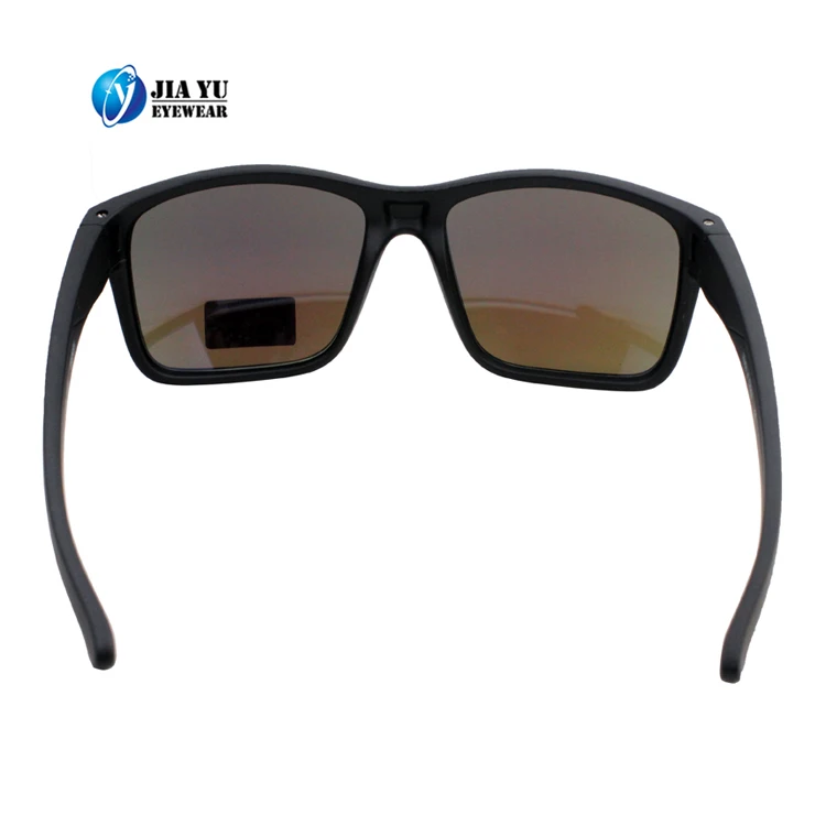 Custom color and logo gold mirror high end sports mens recycled plastic sunglasses