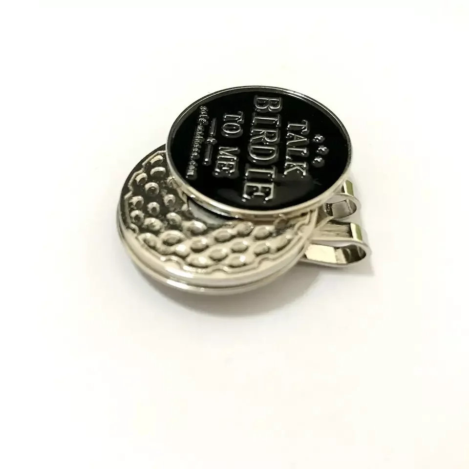 Hot Sale Golf Magnetic Ball Marker Hat Clip Diamond Design Talk Birdie to Me Golf Hat Clip Suppliers