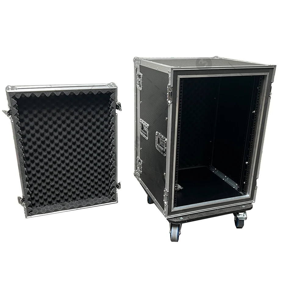 Custom Rack Mount Waterproof Flight Case 19 Inch Depth W-Casters Travel Shock Proof Slam Slide Shockmount Rack CaseCase