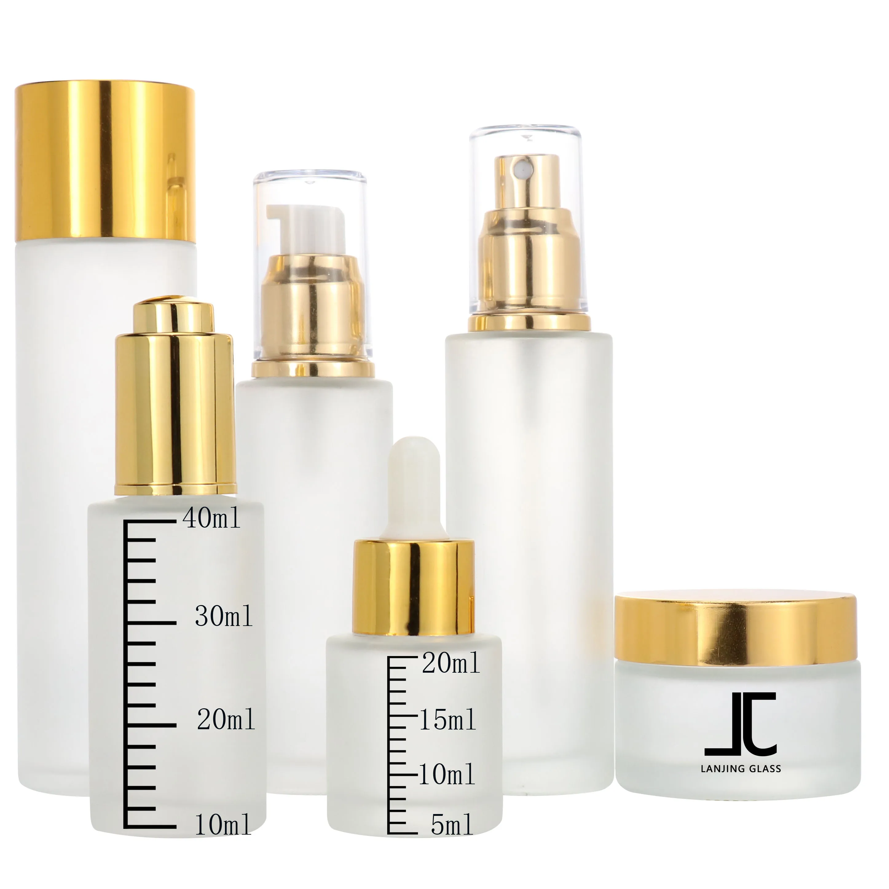 
30ml100ml120ml 30g50g Cosmetics packaging set frosted wood grain water transfer printing emulsion essential glass bottle set 