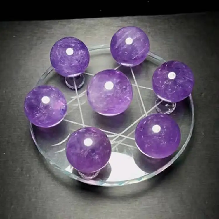 Wholesale seven color star disk crystal ball with good luck