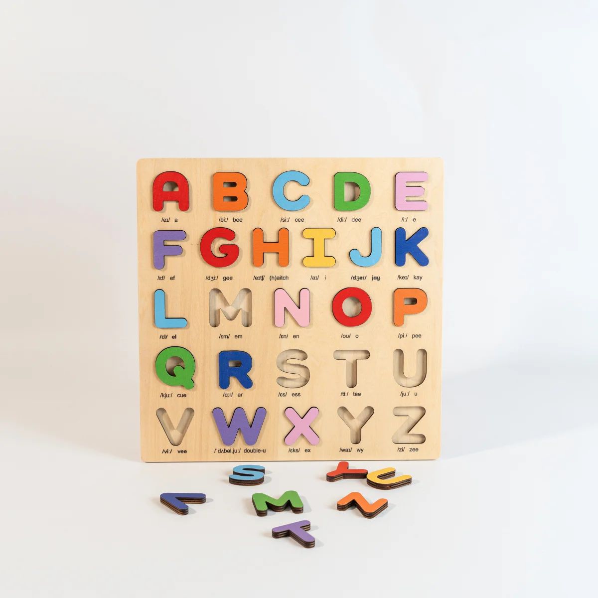 Wooden Alphabet English Letters Jigsaw Puzzle Children Kids Education