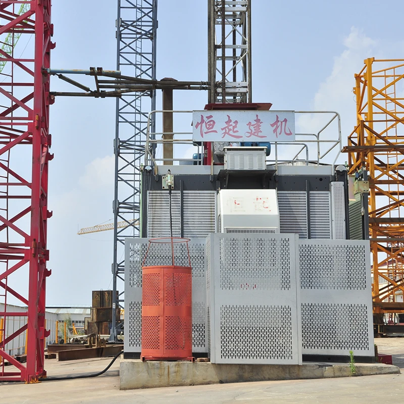 HengQi Good Quality Building Single And Double Cages Building Material Hoist Lift