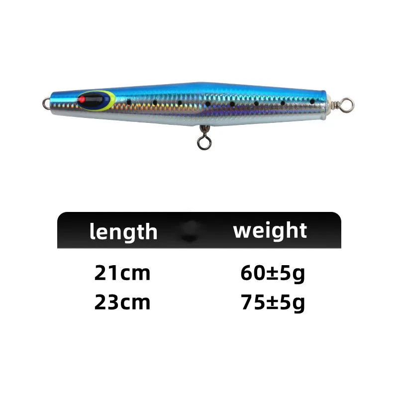 Handmade 60g/75g Wood Popper Lure Top Water Wobbler Jigging Jigs for Trout Fishing in Rivers Lakes and Streams