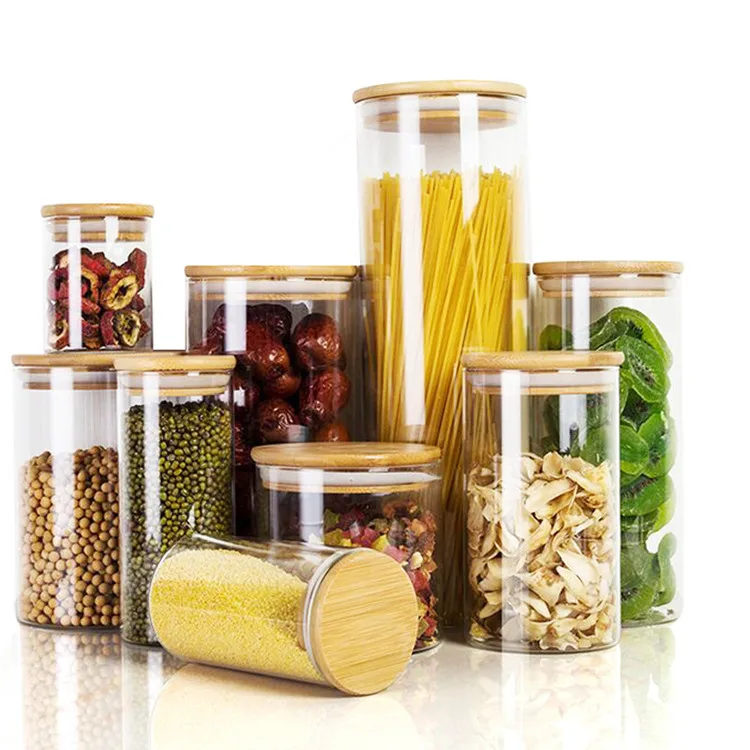 ODM/OEM  Hot Glass Canister Food Storage 450ml 900ml glass food/honey/candy storage jar