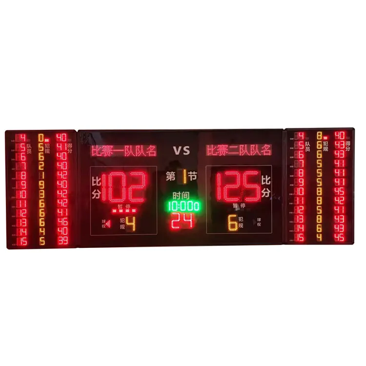 5m Customized English Version LCD Controller Wireless Multi Functional Digital Basketball Scoreboard