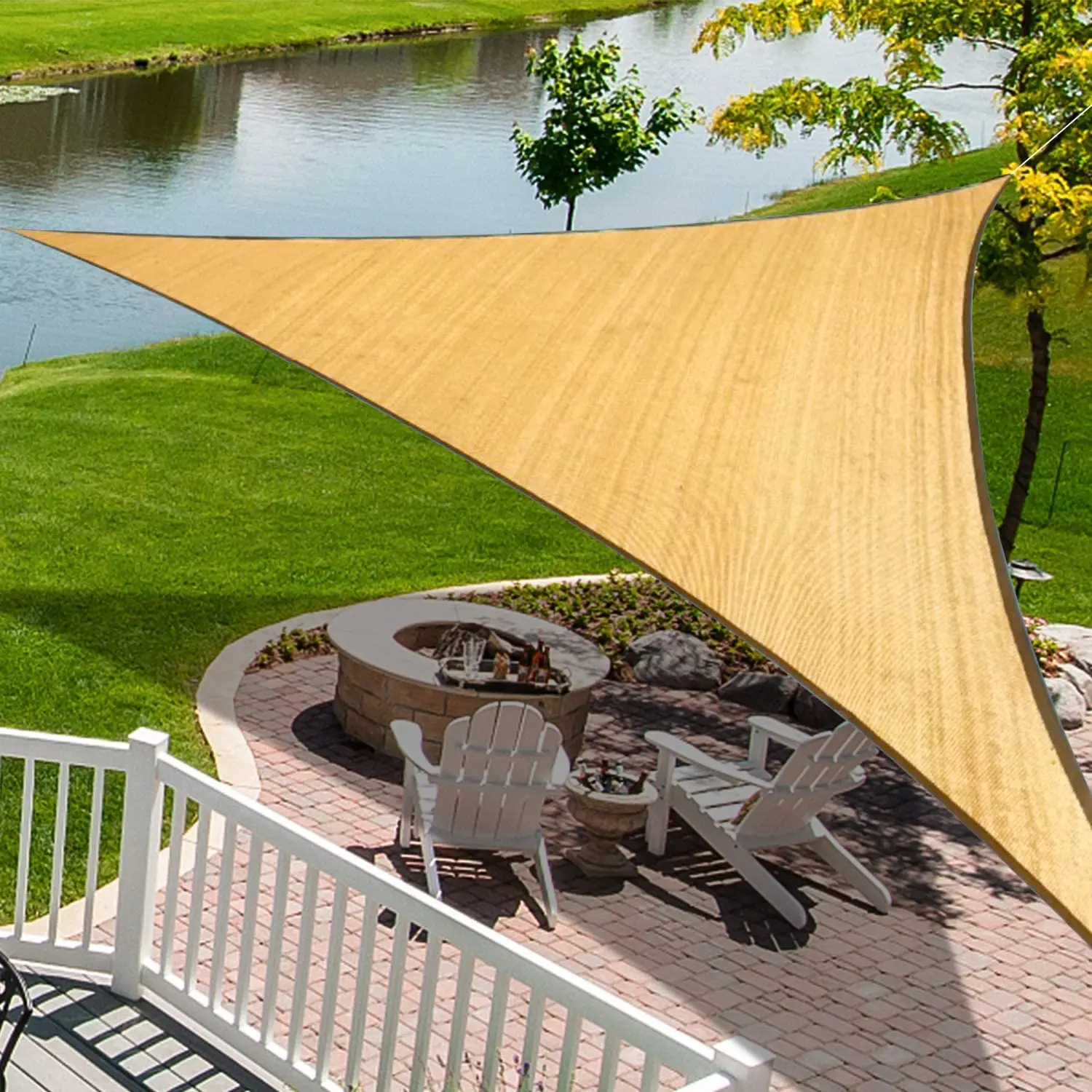 UV Block Outdoor Triangle  Shade Sails Hdpe Shade Sail  Waterproof for Garden and Poor