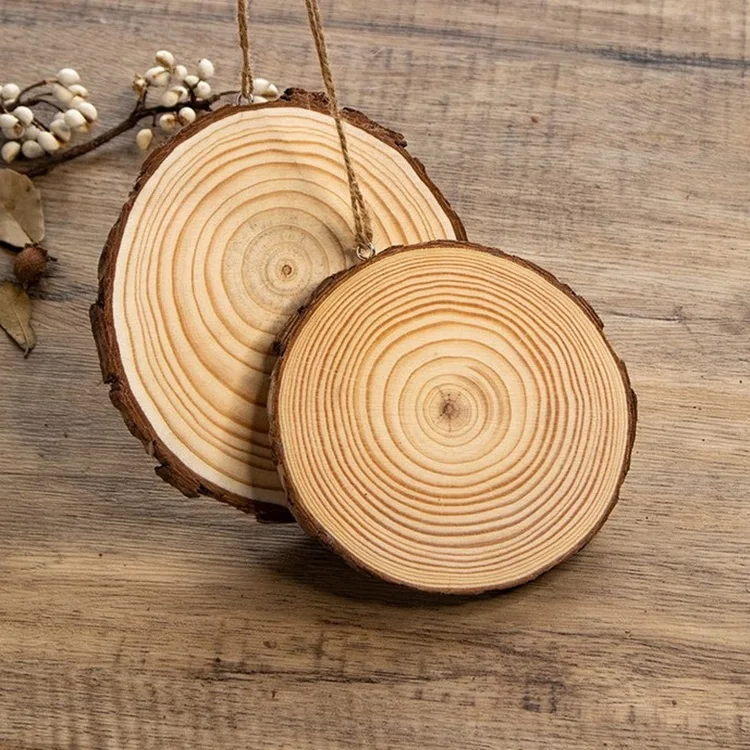 Оптовая продажа круглые натуральные березовые деревянные Экологически чистые Незаконченные декоративные деревенские Ломтики для поделок