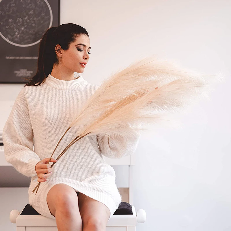 Yunnan Most popular items artificial flowers bouquet large pampas grass Faux pampass for wedding home decoration