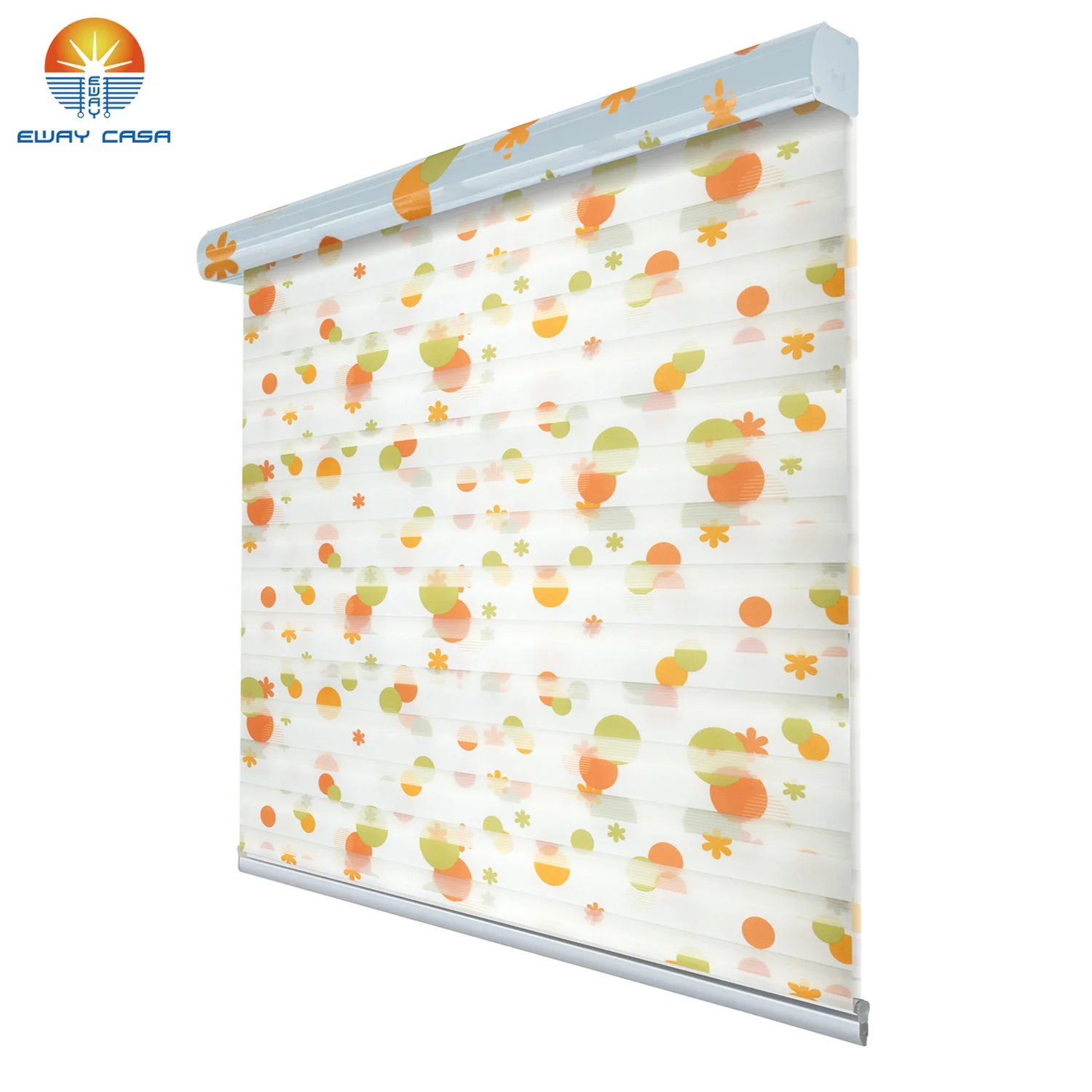 EWAY CASA Customized Printed Zebra Blinds 100% Polyester Zebra Shades Semi-sheer Zebra Roller Blinds No.ZB_P1