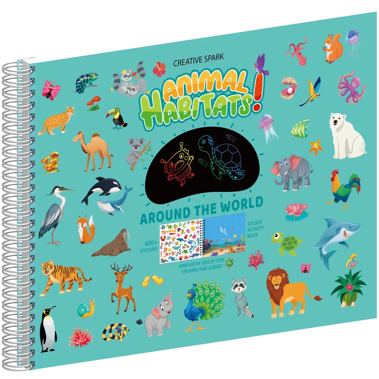 Scene Reusable Sticker activity Books for Kids with colorful pens Fun Coloring Activity Book for students
