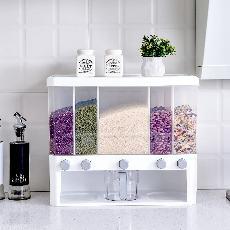 Dry Food Boxes Organizer Storage & Container Kitchen Plastic Clear Set Wall-mounted Dry Food Storage SNH011108