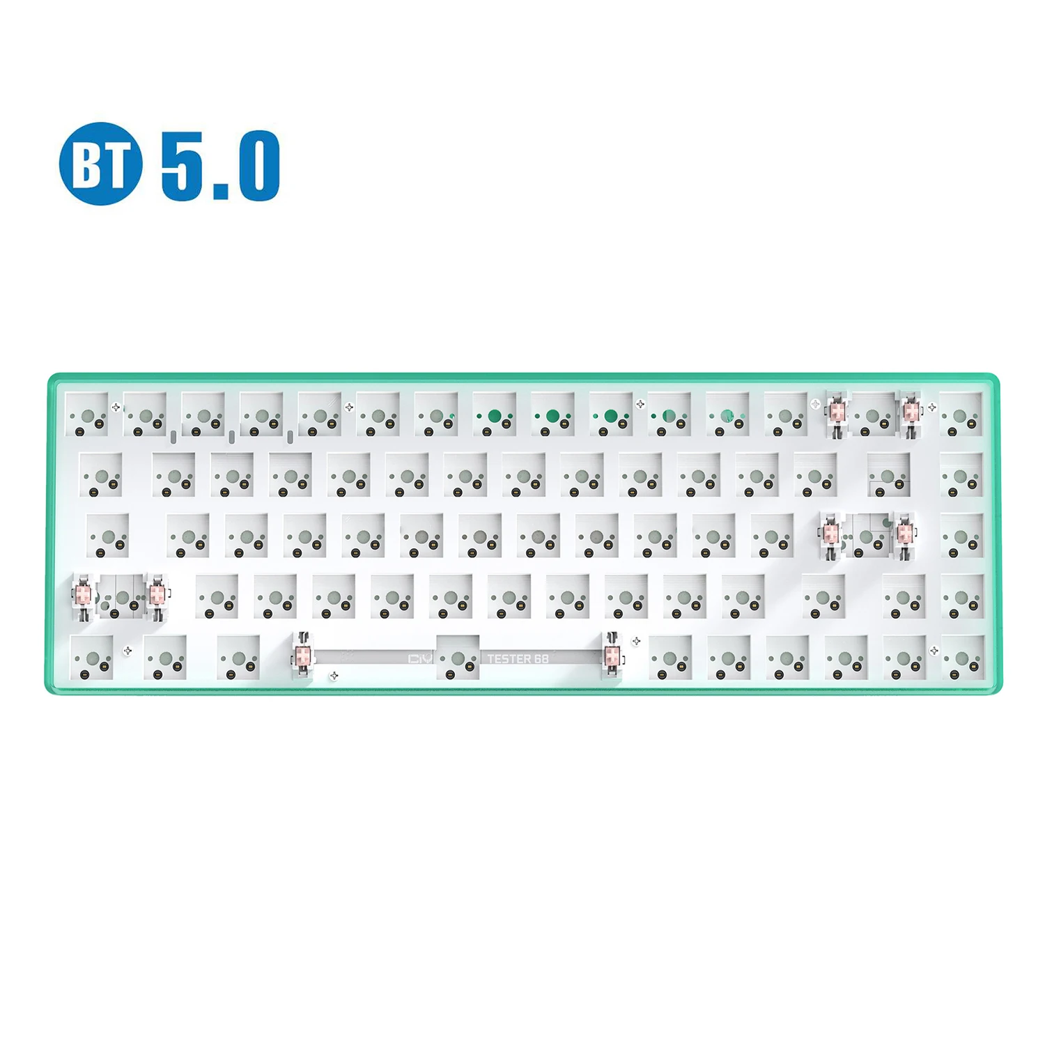 Dual-Mode BT 5.0 Wireless 2.4g CIY Hot Swap DIY Switch Tester 68 Key Mechanical Keyboard Kit