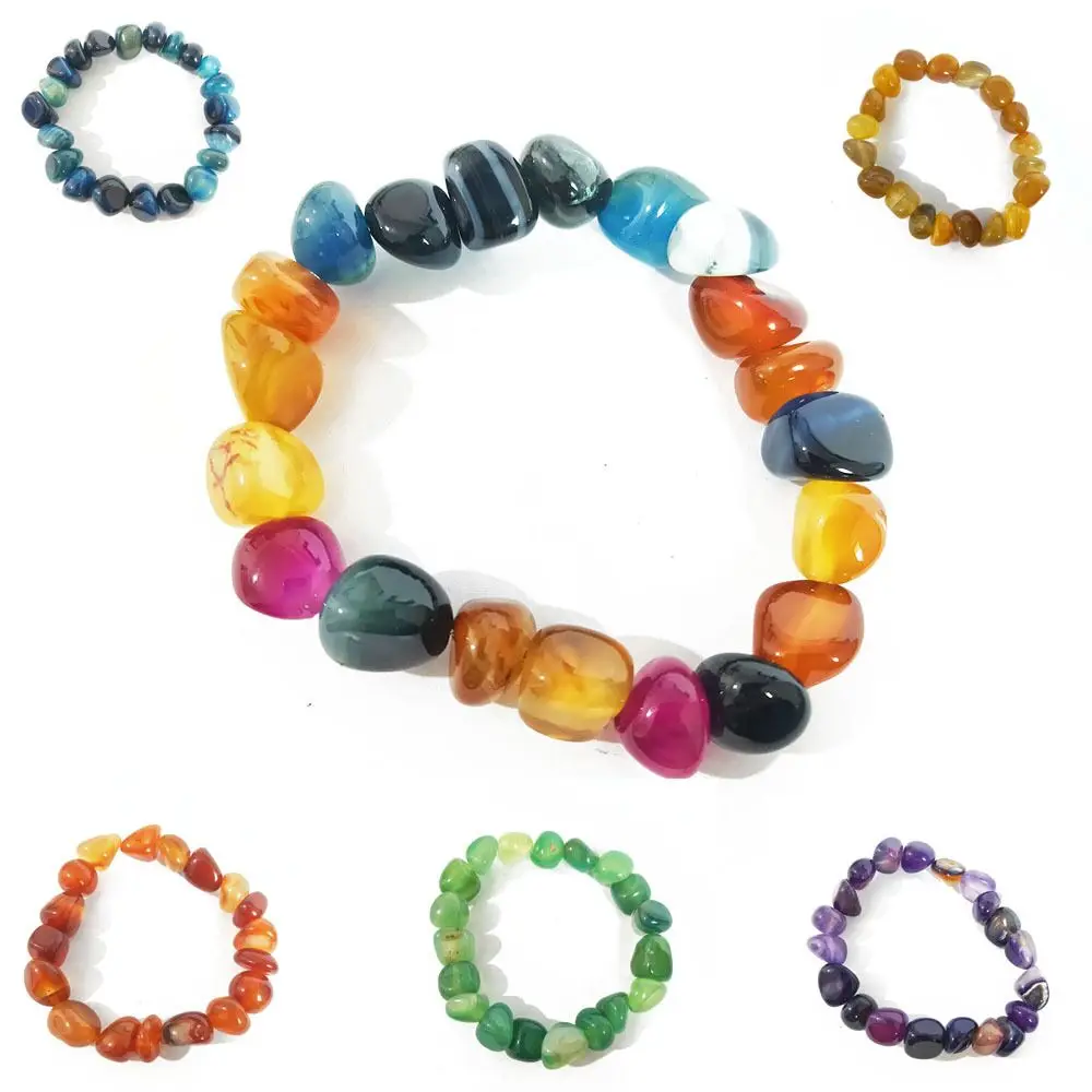 Amazon irregularity Multicolor Agate Bracelets Yoga Big Stone 7 Chakra  Crystal Bracelet