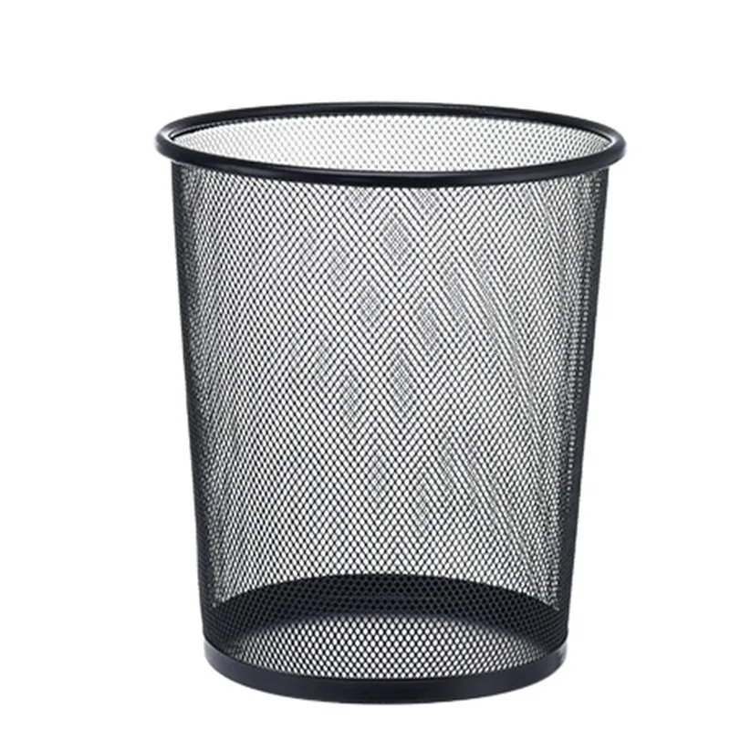 Round Mesh Trash Can Office Waste Paper Basket Trash bin Waste Bins