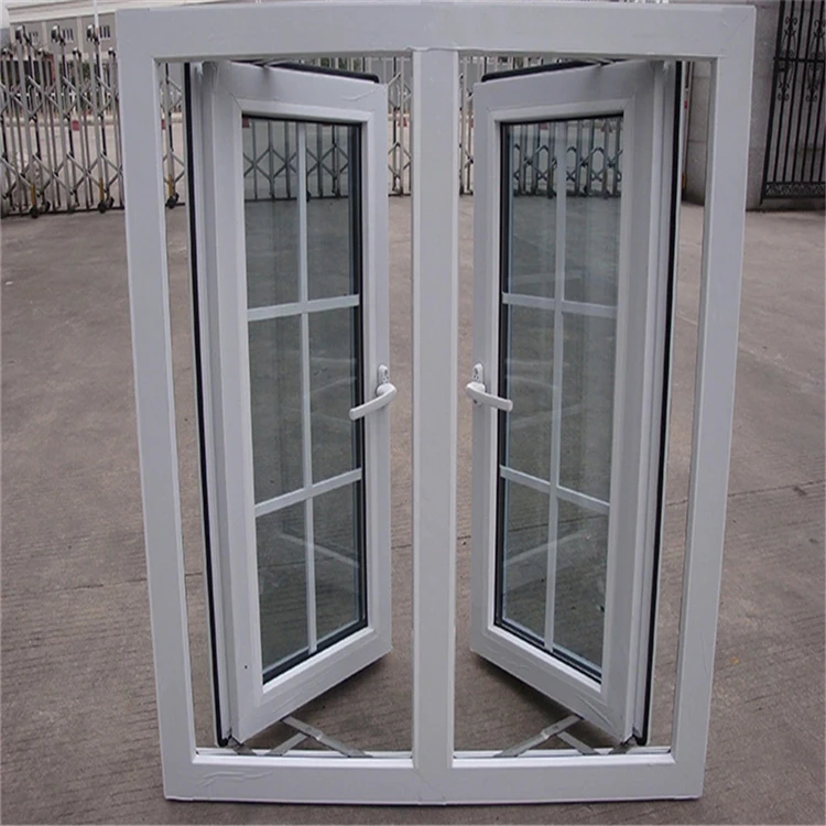 High Quality Hurricane Double UPVC Plastic Vinyl Casement French Modern Design Windows And Doors PVC China